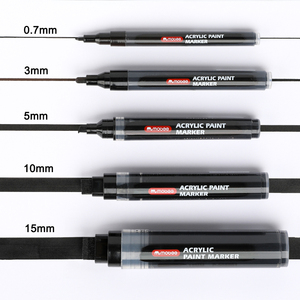 P-9COMBO-5B Mobee 5 pezzi Set di <span class=keywords><strong>pennarelli</strong></span> <span class=keywords><strong>per</strong></span> pittura acrilica nera Multi punta misura pennarello nero <span class=keywords><strong>per</strong></span> <span class=keywords><strong>disegnare</strong></span> disegni arte artigianale - Product Image 2