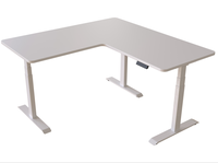 Bureau de levage en mélamine 3 bureau en forme de L à double moteur assis debout Table de levage moderne à hauteur ajustée bureau de meubles