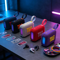 Haut-parleur portable d'extérieur avec subwoofer stéréo, en tissu, compatible radio FM et carte TF, mini haut-parleur sans fil