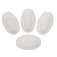 Assiette ovale personnalisable canne à sucre bagasse vaisselle assiettes jetables canne à sucre bagasse