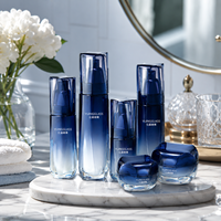 Flacon de parfum de luxe vide en verre dégradé marron, flacons en verre mat avec pompe, pot de crème pour le visage 120ml 100ml 60ml 40ml 50g 30g, directement de l'usine.