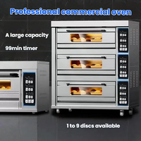 Four électrique commercial à 2 niveaux avec une puissance de 8800 W, contrôle numérique, plage de température de 30 à 400 °C pour la cuisson de pizzas et de pains