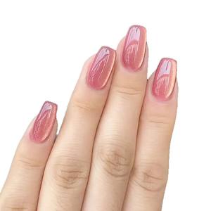 Puntas de <span class=keywords><strong>uñas</strong></span> de lujo <span class=keywords><strong>cortas</strong></span> cuadradas de colores mezclados, <span class=keywords><strong>uñas</strong></span> a presión de ojo de gato, cubierta completa de acrílico brillante para otoño e <span class=keywords><strong>invierno</strong></span>, 24 Uds. <span class=keywords><strong>Uñas</strong></span> postizas - Product Image 5