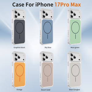 Étui de protection d'écran antichoc avec protection d'objectif, charge sans fil, TPU PC magnétique orange pour 15/16/17/18 Pro Max - Product Image 6