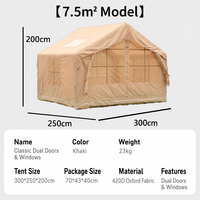Tente de camping gonflable portable ZiXuanTang 4x3m, double couche, base imperméable, ouverture automatique rapide, une chambre, un salon