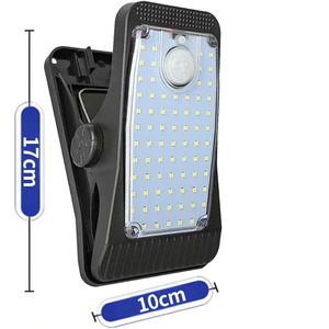 Lampe solaire à pince LED étanche IP67 pour jardins, patios et allées extérieurs, avec détection humaine, alimentation par batterie et corps en PC - Product Image 5