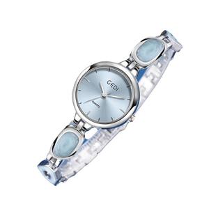 นาฬิกาผู้หญิงหน้าปัดกลมสไตล์เรียบง่ายลายพระอาทิตย์ส่องแสงเป็นเหล็กนาฬิกาควอทซ์ - Product Image 1