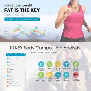 Jumon BMI <b>Bathroom</b> Scale with Smartphone App Step-on Technology Bilancia Digitale Glass Smart Digital Body Weight Scale - Product Image 2