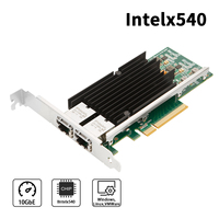 Tarjeta de Red de Escritorio X540-T2 10GbE de Doble Puerto PCIe X8 con Chip Intel X540, 2 Puertos RJ45, Adaptador Ethernet Cableado de 10Gbps, en Stock