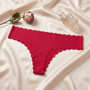 Tanga sin costuras para mujer, con borde ondulado, invisible, transpirable, para deportes, yoga, lencería, OEM, ODM - Product Image 4