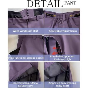 Pantalones de Esquí para Mujer FOXA, Impermeables, Aislantes, Holgados, Tipo Cargo, para Snowboard, Ropa de Invierno para Exteriores, Unisex, Adulto - Product Image 5