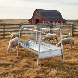 Mangeoire à foin et à grain 2-en-1 Vevor 80 gallons pour moutons, mangeoire double en acier pour animaux, 59x19.6x33.4 pouces - Product Image 2