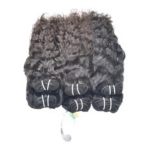 Extensiones de Cabello Humano Remy Sin Procesar, Suaves, 100g, Económicas, Sin Químicos, Color Negro, Rizado, para Mujer - Product Image 1
