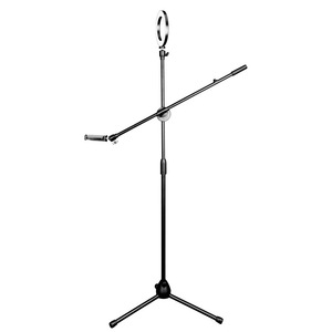 Supporto per cellulare in ferro, da tavolo, per riprese dall'alto, anti-vibrazione, con luce <span class=keywords><strong>video</strong></span> e treppiede per selfie e <span class=keywords><strong>foto</strong></span> - Product Image 1