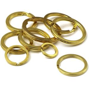 Bán buôn Chất lượng cao solid brass Túi phụ kiện vòng chìa khóa phẳng - Product Image 2
