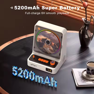 Reproductor de CD Retro con Ventana Transparente Vertical, BT5.3, USB A-B, Repetición, Control Remoto, Recargable, Altavoz Integrado, Estilo Vintage para el Hogar - Product Image 4