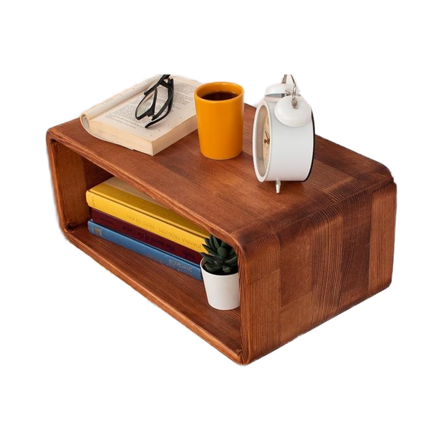Paris Handmade Modern Style Wall Mounted Floating Nightstand Wooden Bedside Table with Minimalist Unique Style