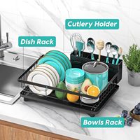 Étagère de rangement pour vaisselle de cuisine, double niveau, multifonctionnelle, en acier au carbone durable, moderne, peu encombrante, non pliable