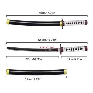 Mini Espada de Cosplay de 45 cm del Anime Japonés 'Demon Slayer', Réplica de Nichirin de Acero Real sin Afilar, 3 mm de Grosor, Juguete Metálico - Product Image 2