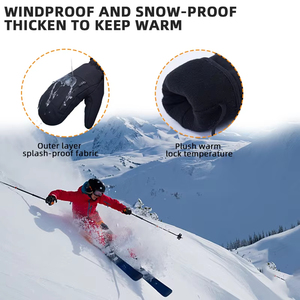 Unisex erkekler ve kadınlar kayak eldivenleri su geçirmez dokunmatik ekran eldivenler termal kalın Snowboard eldiveni - Product Image 3