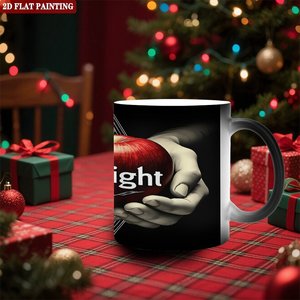 Mug en céramique givrée 11oz noir, tasse à café changeante de couleur activée par la chaleur - Product Image 2