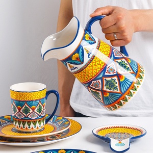 Factory Wholesale Hand-painted Ceramic Plates Household Kitchen Utensils Plates Bowls Tableware Sets - Product Image 3