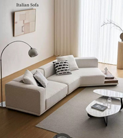 Modernes Chesterfield Relax-Ecksofa-Set Modulares Design Langlebige Umweltfreundliche Stoffpolsterung Komfortable Holzbeine