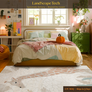 Tapis de maison LandScopeTech Funny Animals en polypropylène et polyester, poils de 9 mm, antidérapant, lavable, tissé à la machine, avec support en jute, facile à nettoyer - Product Image 2