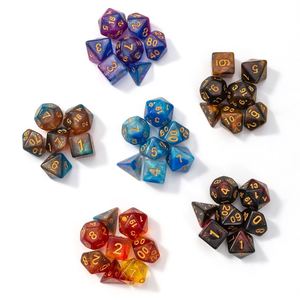 Juego de Dados Acrílicos Poliédricos Personalizados de Dos Colores, Redondeados, para Bar, Venta al Por Mayor - Product Image 4