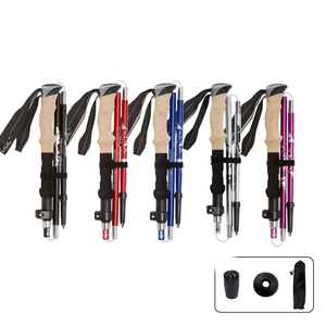 Alpenstock Bâtons <span class=keywords><strong>de</strong></span> trekking pliables en carbone Bâtons <span class=keywords><strong>de</strong></span> <span class=keywords><strong>marche</strong></span> nordiques Poignée confortable en caoutchouc pour la randonnée et l'alpinisme - Product Image 1