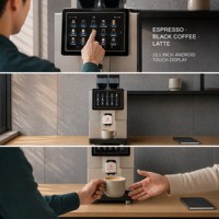 Mesin Kopi Toko Swalayan dengan Dua Penggiling Terintegrasi Kontrol Suhu PID untuk Penggunaan Kedai Kopi