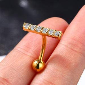 توبوش رائجة للخطوبة والزفاف كريستال السرة التنين مخلب إعداد بطن أنيق ، 316L الجراحية الفولاذ المقاوم للصدأ - Product Image 1