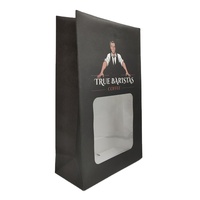 Emballage de biscuits personnalisé avec logo imprimé, sac en papier kraft noir recyclé avec fenêtre