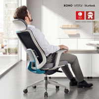 Chaise de bureau Sitstar 4D avec accoudoirs en mesh, pivotante, luxe, dossier haut, confort, chaise de patron, chaise de bureau ergonomique