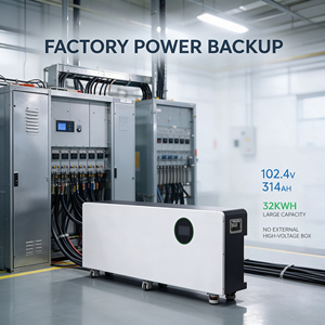 แบตเตอรี่แรงดันสูง 102.4V 314Ah 32kWh ระบบกักเก็บพลังงานแสงอาทิตย์เชิงพาณิชย์สำหรับโรงงานและธุรกิจ - Product Image 2