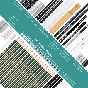 Bộ dụng cụ vẽ KALOUR 54 món chuyên nghiệp, gồm bút chì phác thảo và vẽ trong hộp nylon, kèm dụng cụ vẽ. - Product Image 3