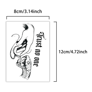 Non fidarsi di nessuno ali di <span class=keywords><strong>serpente</strong></span> tatuaggio temporaneo Semi permanente tatuaggio impermeabile per 2 settimane realistico tatuaggio a base di erbe per il corpo del braccio - Product Image 2