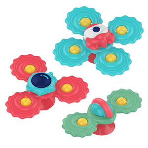 Anneau de dentition rotatif pour <span class=keywords><strong>bébé</strong></span>, plateau tournant de bain en silicone, ensemble de jouets d'exercice pour les dents, <span class=keywords><strong>jeu</strong></span> de succion classique rotatif - Product Image 2