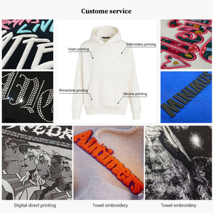 Felpa di Alta Qualità con Stampa Personalizzata a Rilievo, Vestibilità Ampia, 500 Gsm, 100% Cotone, Abbigliamento <span class=keywords><strong>Uomo</strong></span>, Felpe con Stampa Serigrafica - Product Image 3