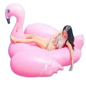 Grand flotteur de piscine flamant rose durable avec poignées, jouet aquatique pour adultes, île flottante de plage pour fêtes et utilisation en piscine, idéal pour les enfants - Product Image 1