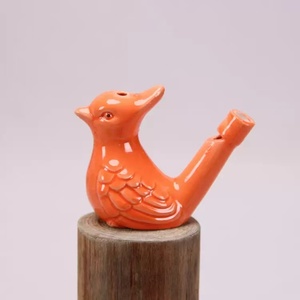 นกหวีดน้ำนกสไตล์วินเทจของเล่นสำหรับเด็กขายส่งขายส่งรูปนกขลุ่ยดินเผา - Product Image 5