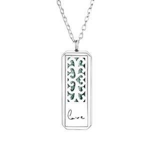 Joyería Unisex de Acero Inoxidable con Diseño Geométrico Rectangular de Moda para Parejas, Aromaterapia - Product Image 1