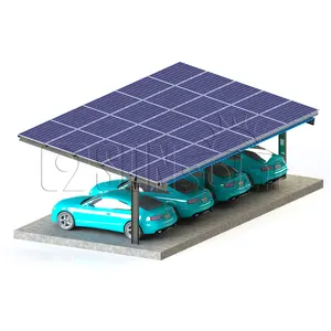 Easy To Install Commercial Solar Roof Car Park Waterproof Carport With Aluminum Brackets