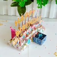 Bir Alana Üç Bedava Doğum Günü Kutlama Hediyesi 3D Pop-up Tebrik Kartları DIY UV Baskılı Mat Laminasyonlu El Yazısı Notu Aile İçin