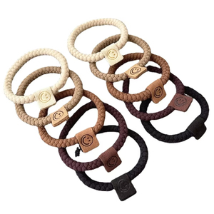 Elastici per capelli, fasce per capelli elastiche per donne, uomini, bambini, ragazze, antiscivolo, intrecciati con etichetta Smile, taglia normale, stile casual - Product Image 1