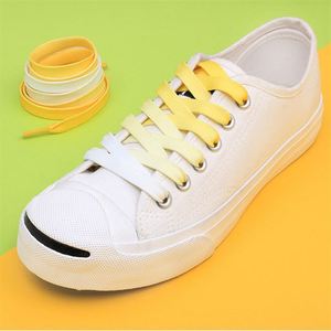 Color Gradient Personality tide Flat <b>LACES</b> Suitable for Sneakers Small White Shoes Canvas Shoes - Product Image 3