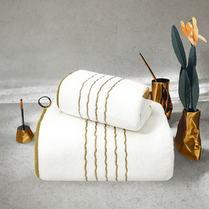 Ensemble de serviettes de bain en polaire corail G.MOOD pour adultes, couleur unie, séchage rapide, tricoté, doux, épais, absorbant, pour la maison et les hôtels - Product Image 3