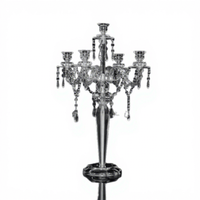 Candélabre moderne en métal à 5 bras, pendentifs suspendus, centre de table de luxe pour mariage, porte-bougie, décoration pour banquets et événements