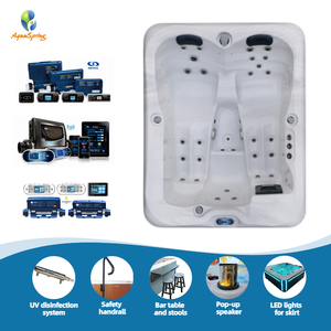 Điều Khiển Máy Tính 3 Người Bồn Tắm Spa Acrylic Whirlpool Jacuzzier Bên Ngoài Đơn Giản Thiết Kế Ngoài Trời Spa Với 25 LED Đầy Màu Sắc Ánh Sáng - Product Image 2