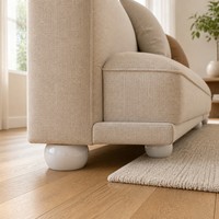 Pieds de meubles ronds en bois massif blanc pour canapé, armoire, lit, table, taille personnalisée